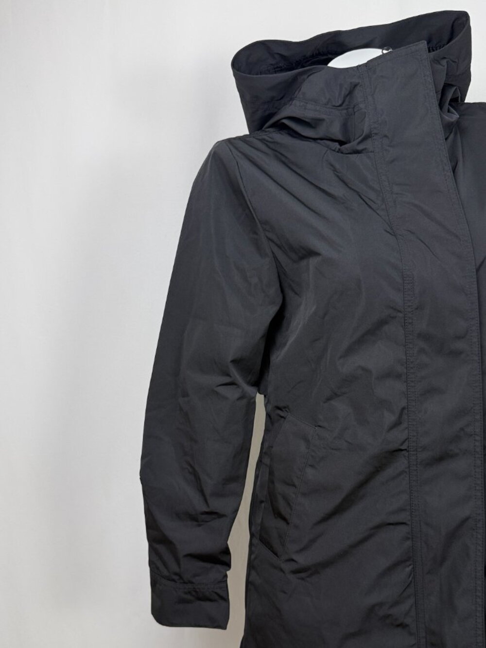 George Women Hooded Parka Rain Jacket Black Parka Coat XS XL 2X 3X 4X - Picture 5 of 9